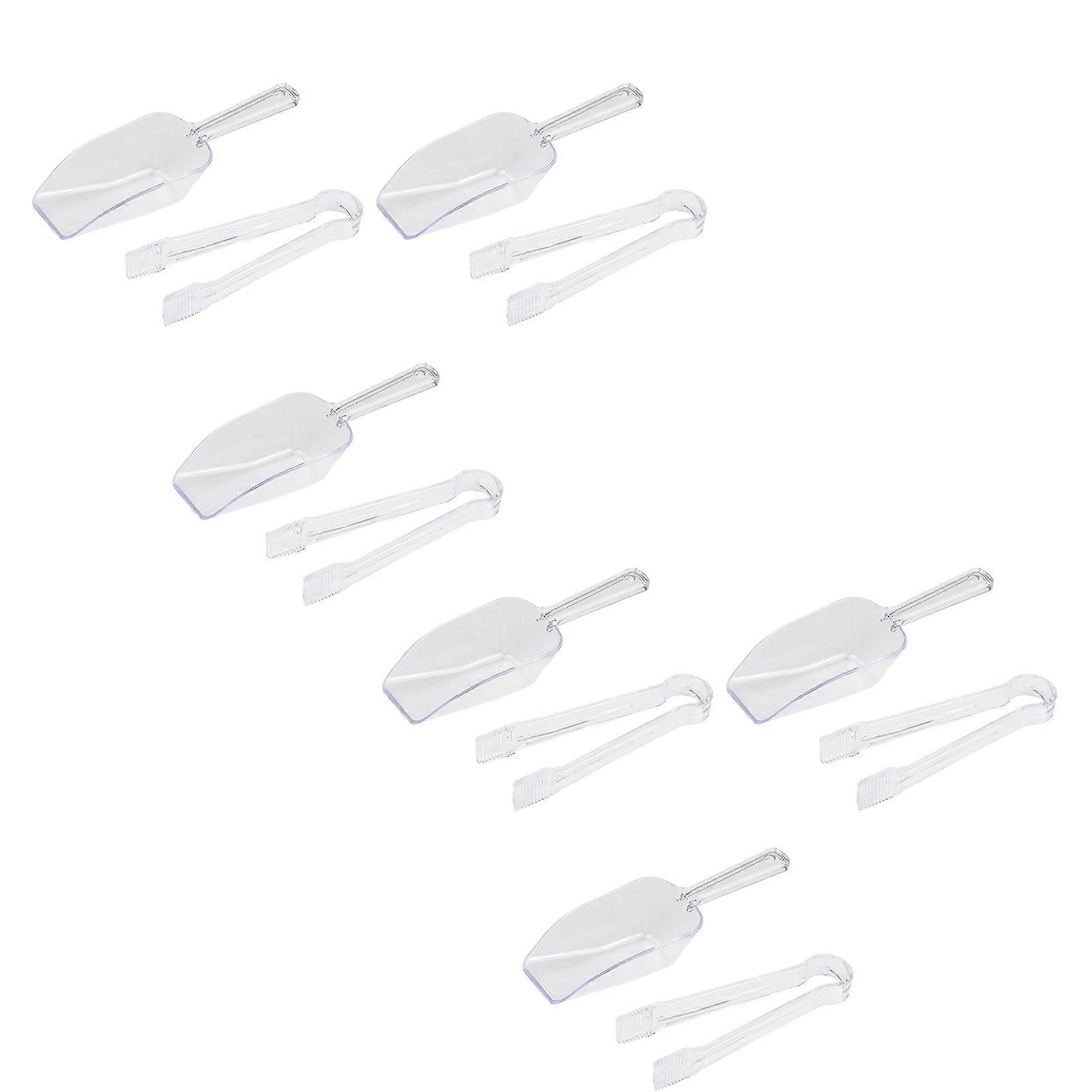 Transparent Ice Pickup Tongs for Beverage And Salad Serving Ice Cubes Shovel For Portable Drink Accessories Multicolor