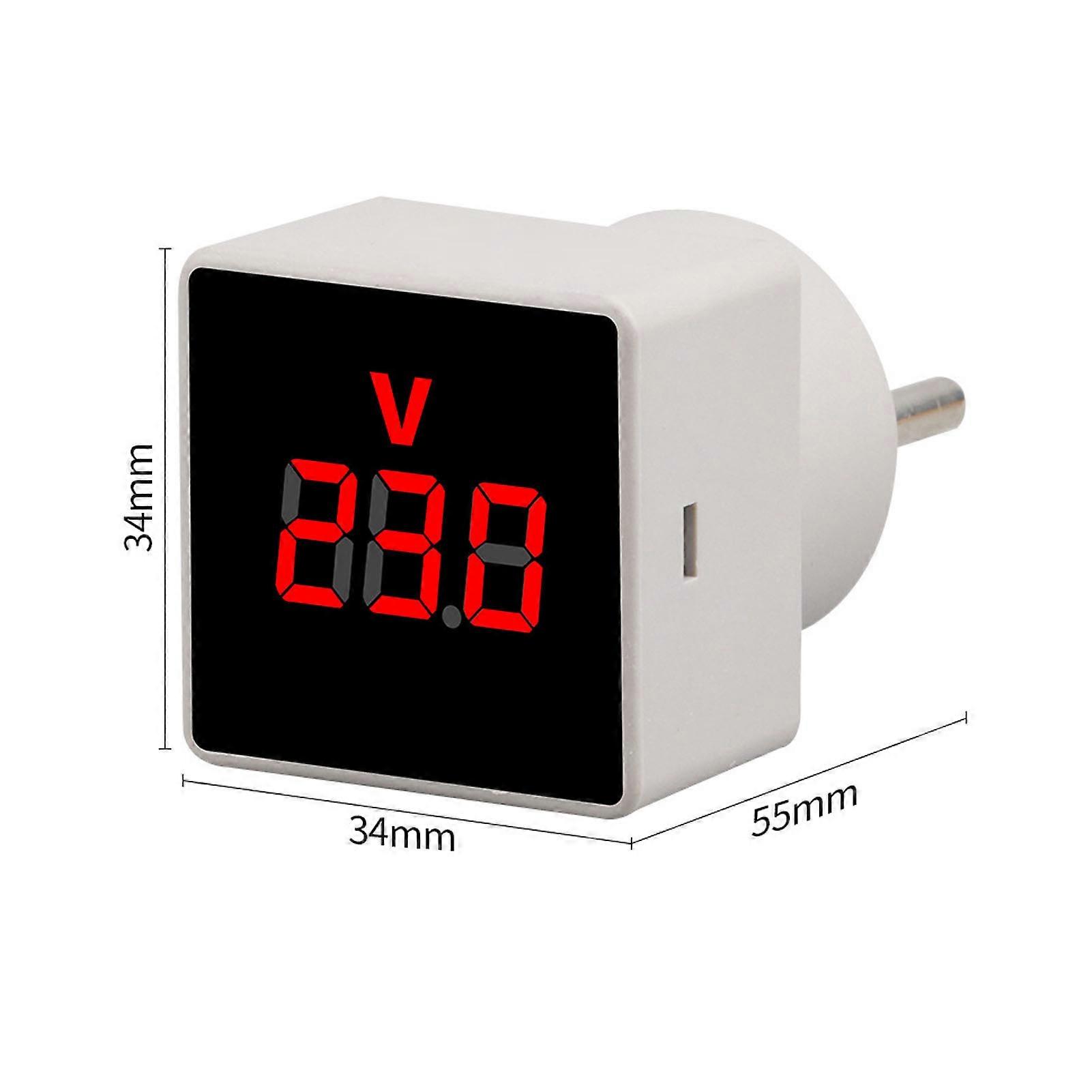 V PL Digital AC Voltmeter Square LCD Red Backlit 50-60Hz