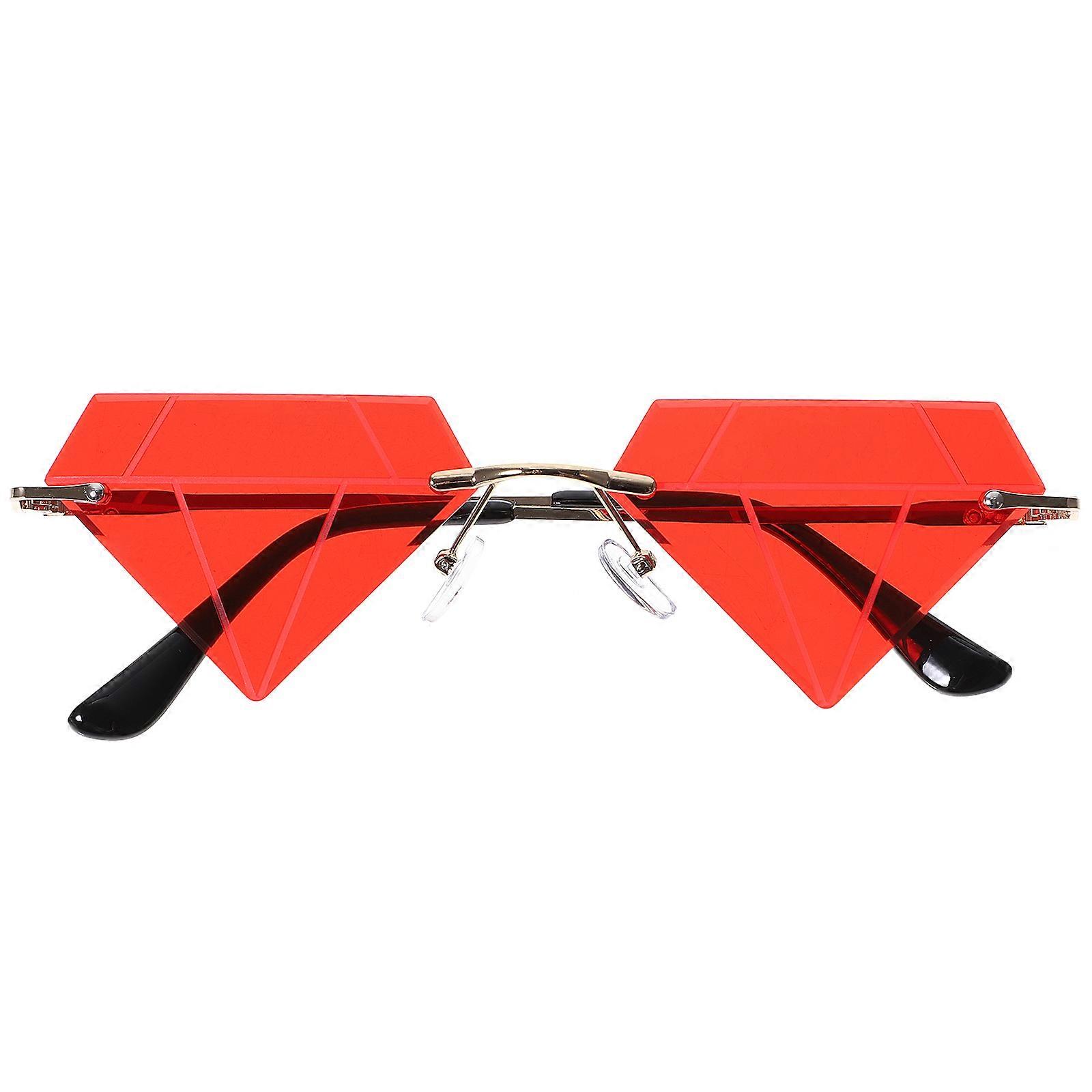 Red Rimless Sunglasses Anti-Glare Glasses for Adults 4Pairs Beach Party Accessory