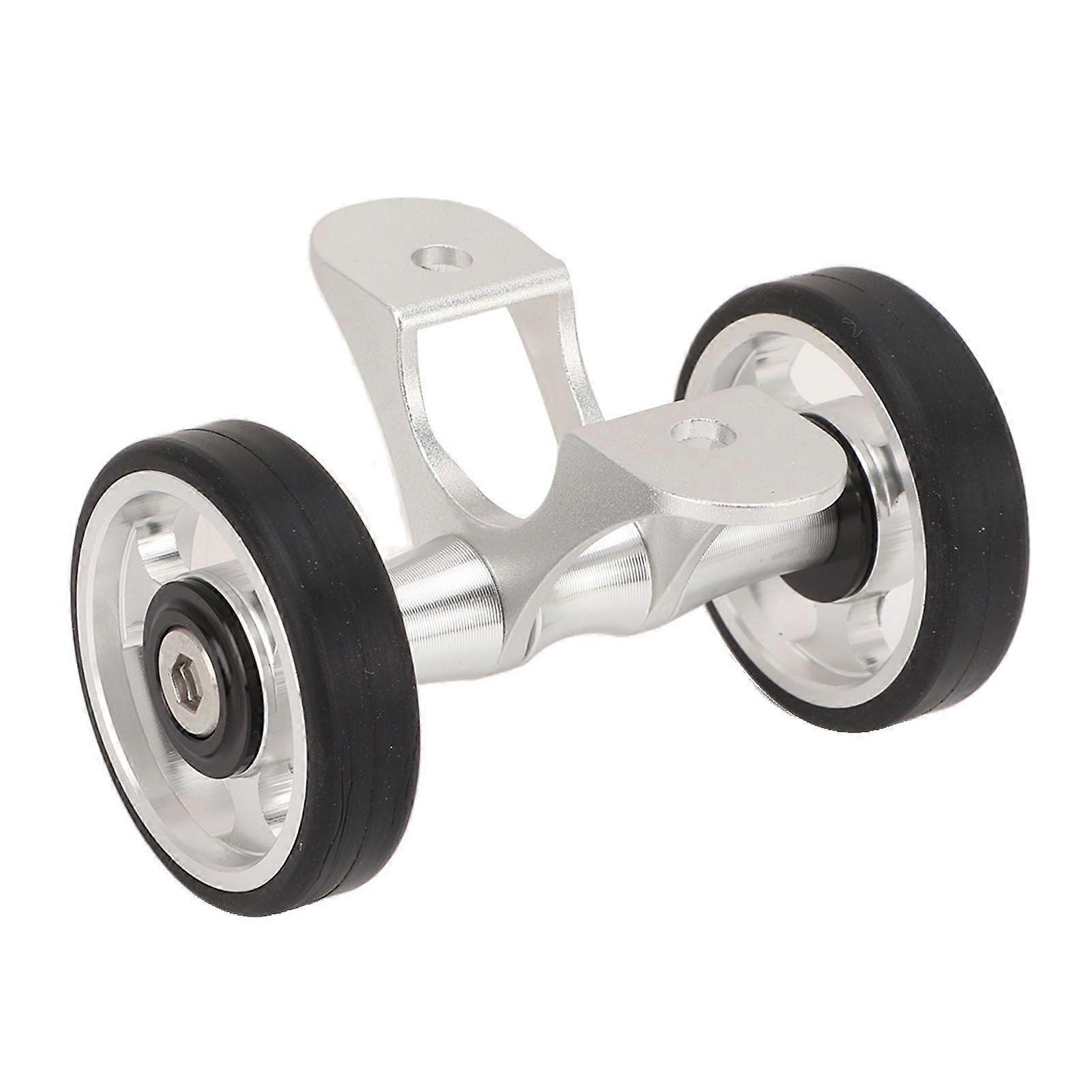Bicycle Mudguard Easywheel Mudguard Rollers Wheels Double Wheel for for Brompton Folding Bike for DahonSilver