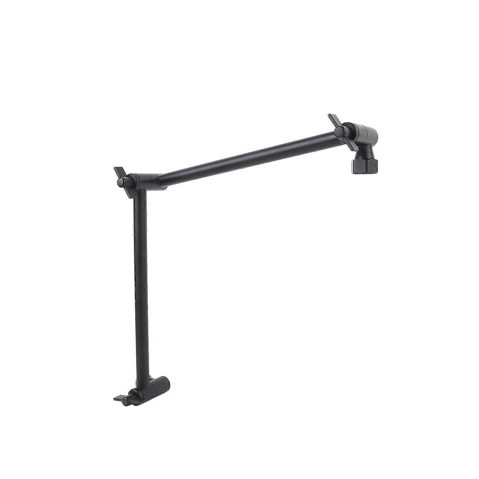 18in Shower Extension Arm Shower Head Extender Adjustable Angle Height Adjustable for US Standard Rain Handheld Shower Head Matte Black