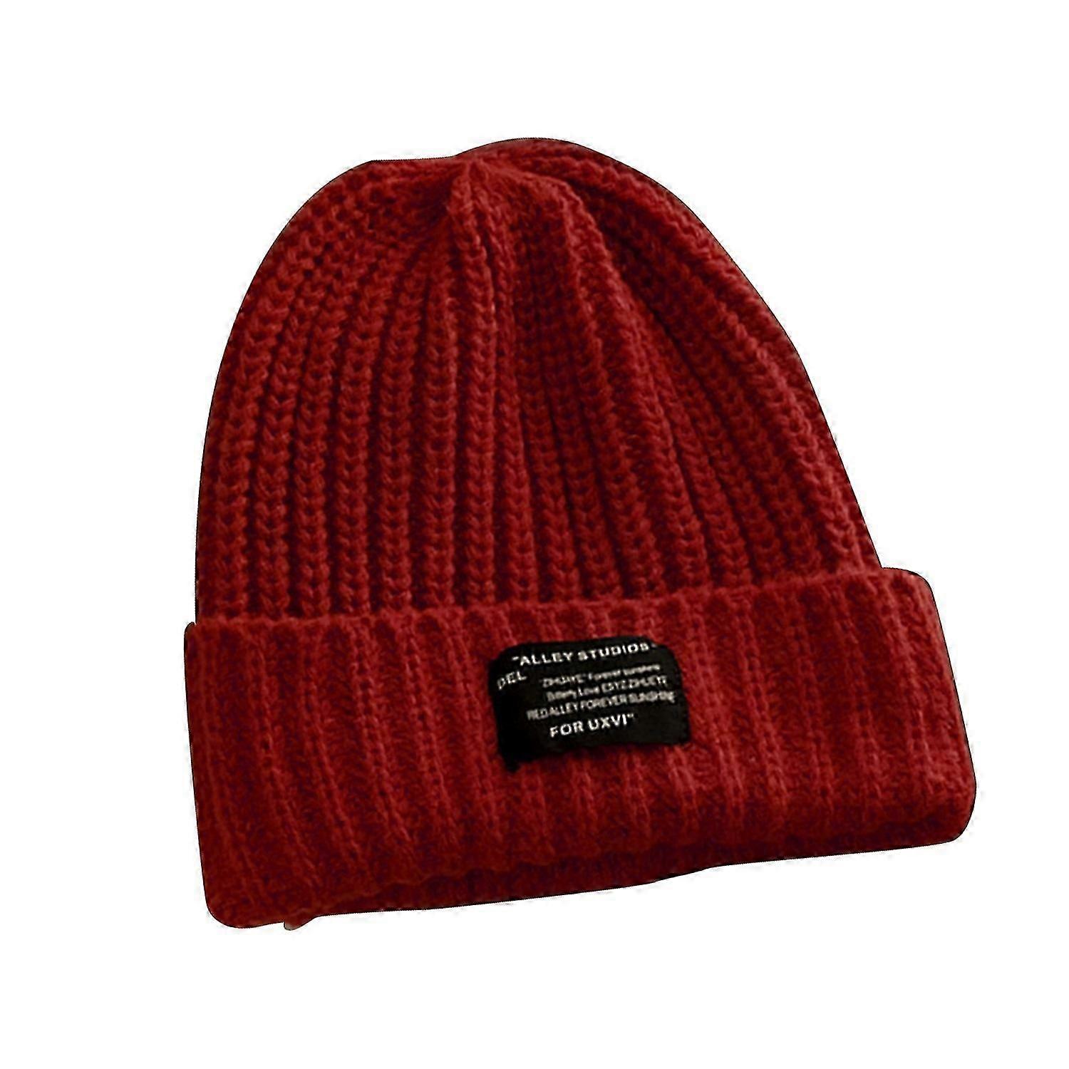 Unisex Winter Couple Knitted Hat Thickened Warm Anti-slip Windproof Solid Color High Elasticity Ear