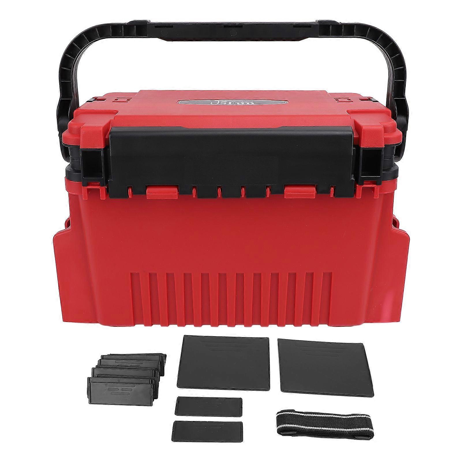 Fishing Lure Box Large Capacity Multilayer Bait Storage Case Reinforced Thickened Water Proof Portable Tackle Organizer Red