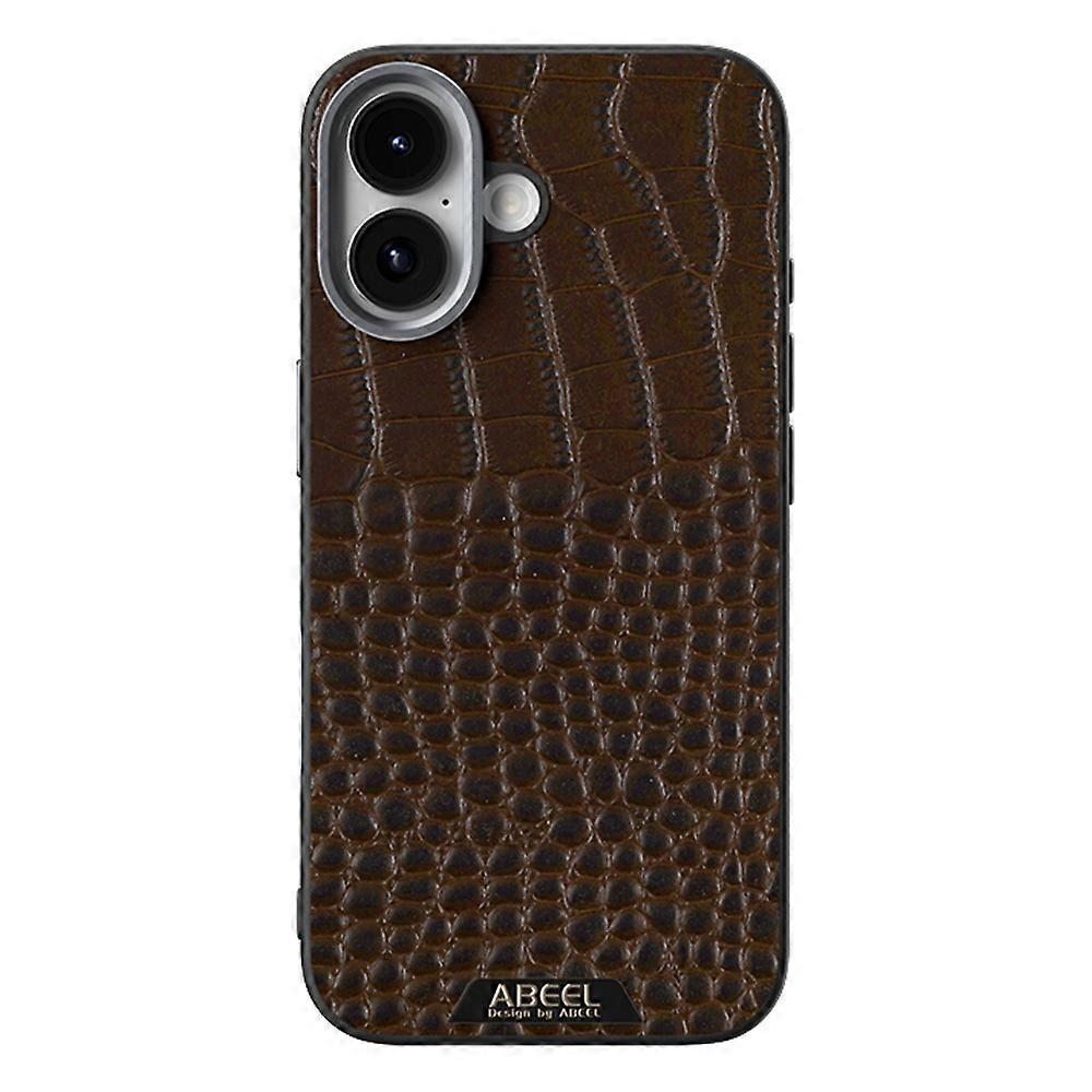 ABEEL For iPhone 17 Case Compatible with MagSafe Crocodile Texture Micro-Embossing Back Cover - Coff