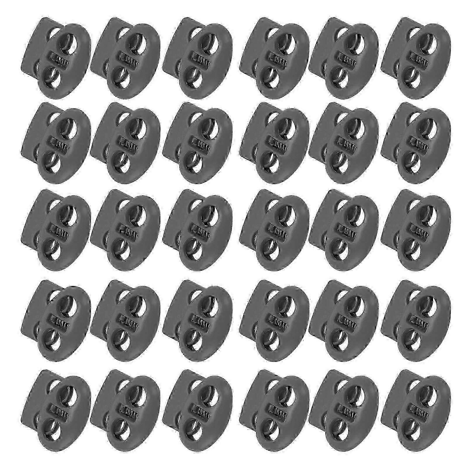 30PCS Metal Cord Locks End Spring Stop Toggle Stoppers Rustproof Lightweight Lanyard String Cord Toggles for Drawstring Clothing Shoelaces Backpa