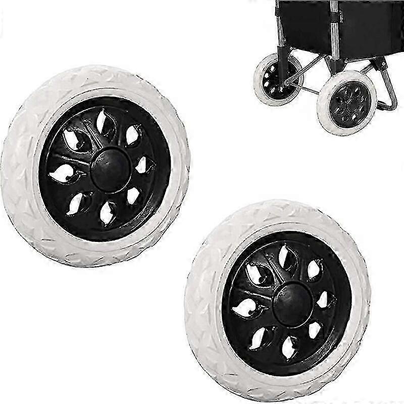 Replacement Wheels for Shopping Trolleys, Rubber & Plastic with Foam, Black (2-Pack)