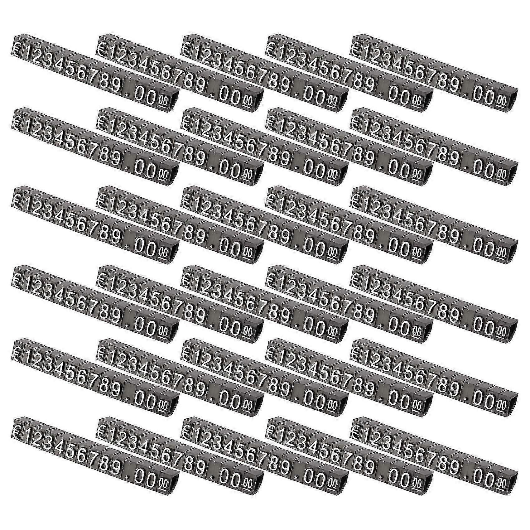 30sets Plastic Cubes Price Display Tags Adjustable Number Stand Frame Label Shop