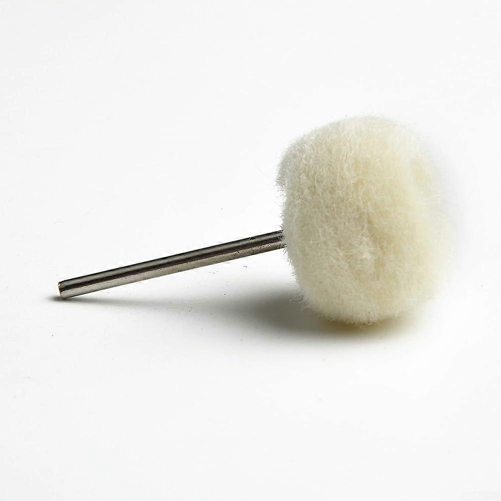 Wool Wheels Set Of Ten For Polishing 2.35 Millimeter Shank Diameter Rotary Tool