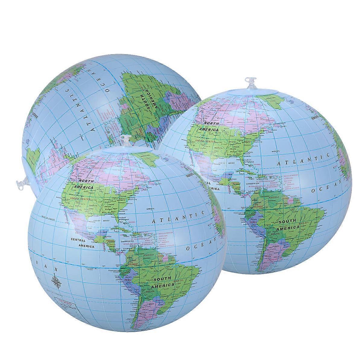 Inflatable Globe Ball for Children Playing 3Pcs Pool Ball Beach Toy