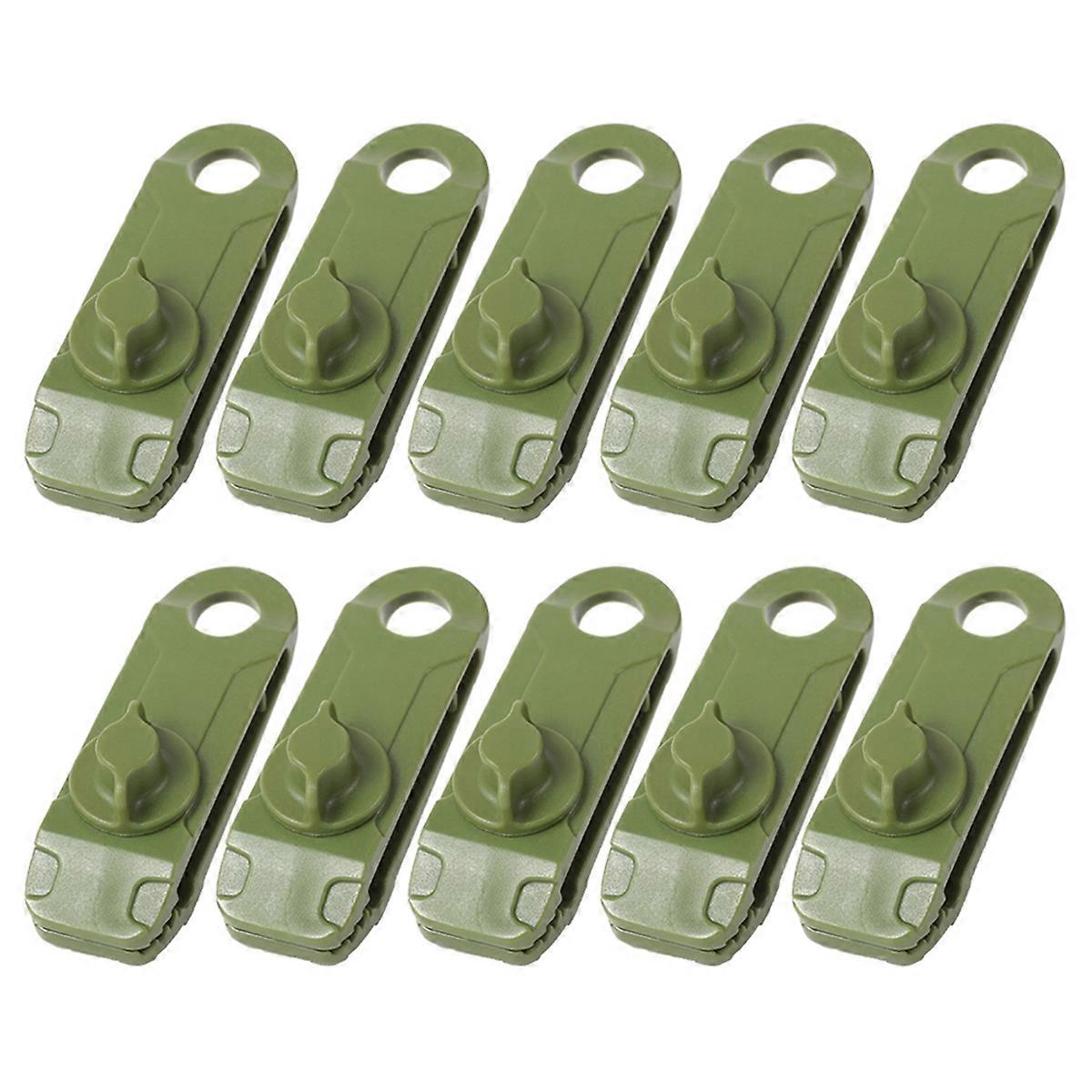 10pcs Outdoor Camping Tent Windproof Reusable Fixing Green