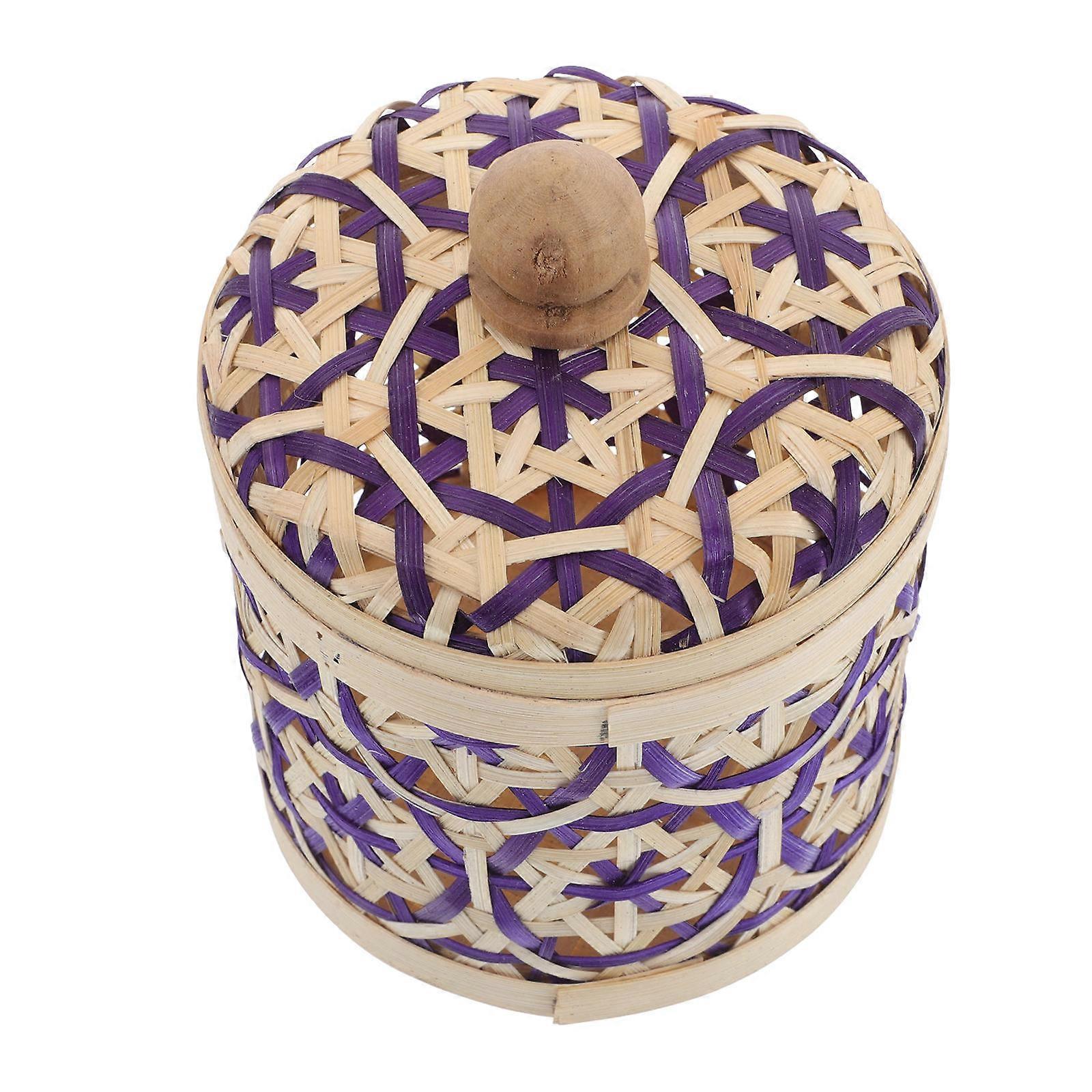 Bamboo Tea Storage Jar with Lid for Storage Use 2Pcs Small Round Jars