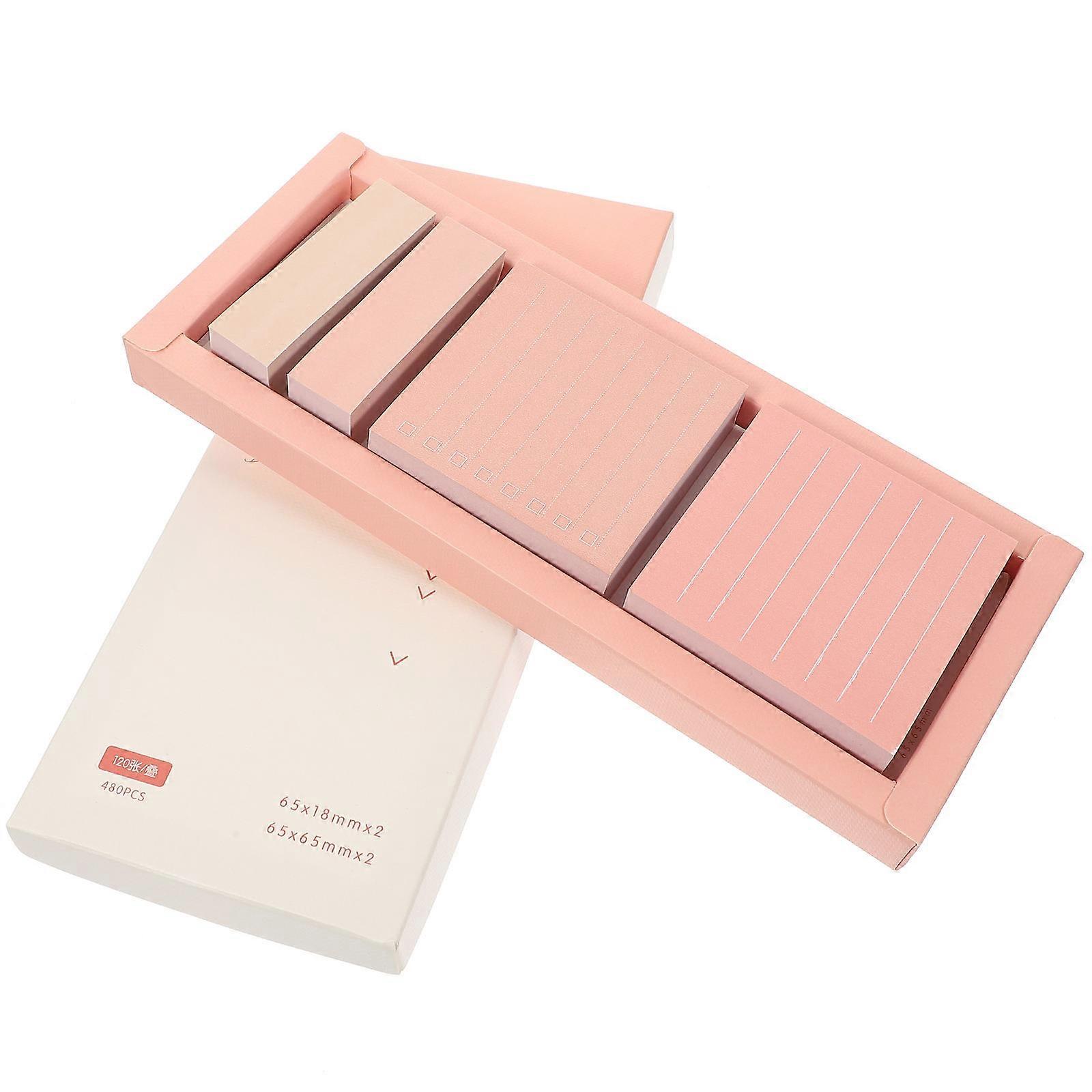 Sticky Tabs Self-Adhesive Memo Pads for Writing 5 Boxes Portable Pink Notes