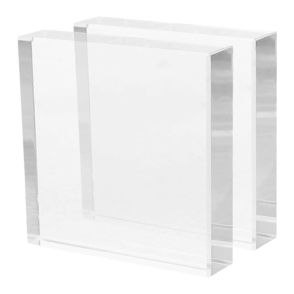 Office Desk Decor Transparent Paperweight Square Hand Crafted 3Pcs Set