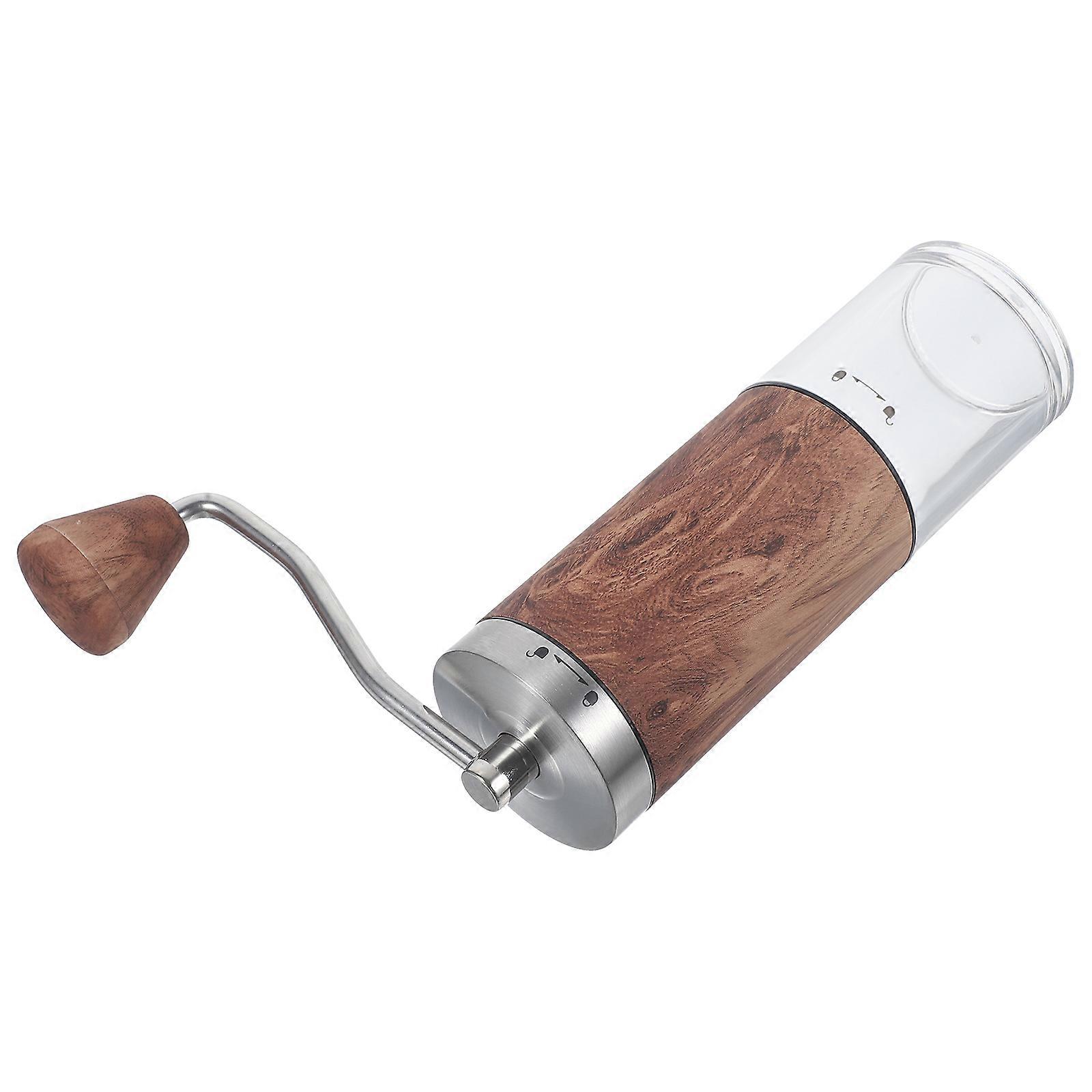 Hand Coffee Bean Mill 3Pcs For Coffee Enthusiast Light Brown Curved Handle Design With Grinding Mechanism