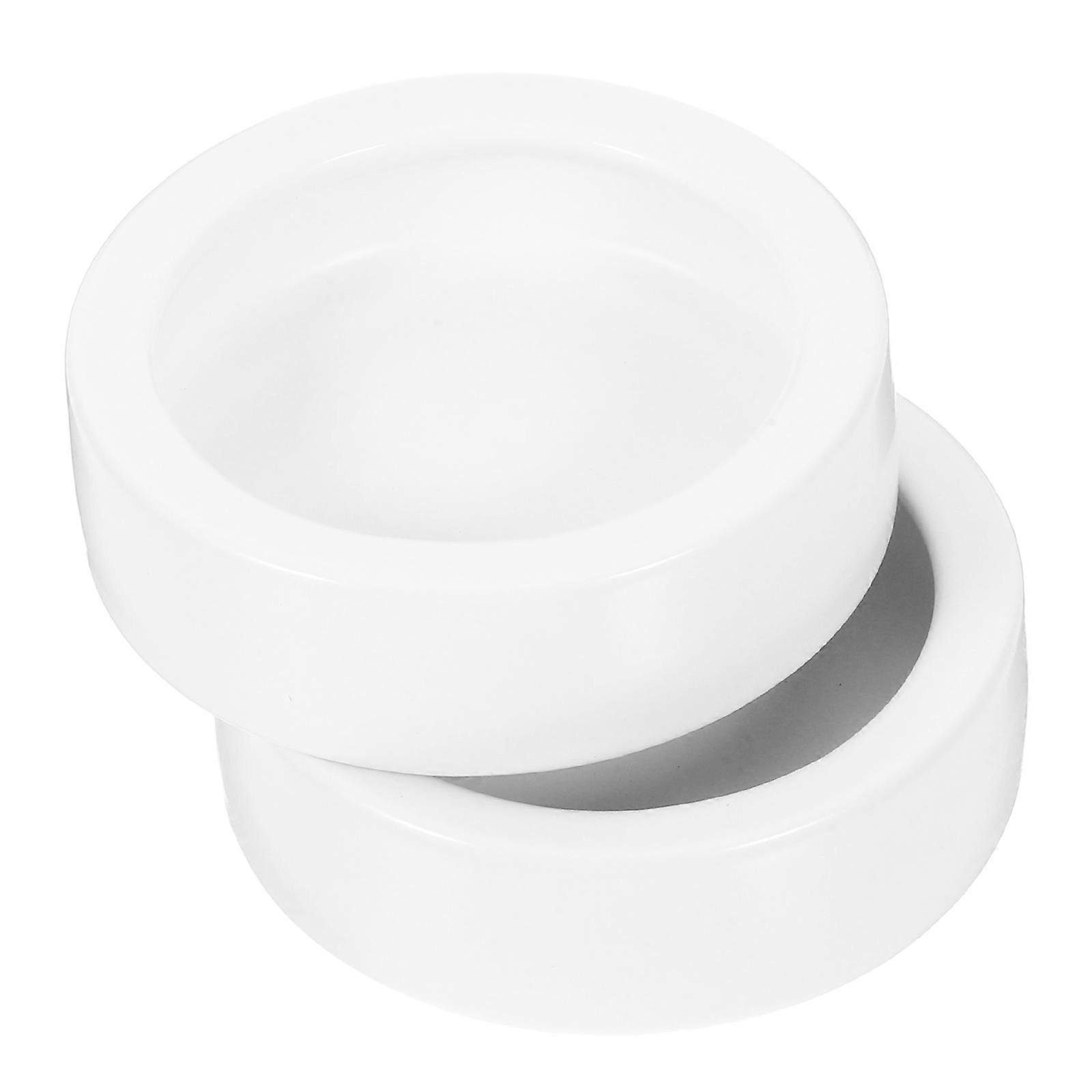 Reptile Feeding Basin Ceramics Bowl for Feeding 4Pcs White Smooth Surface