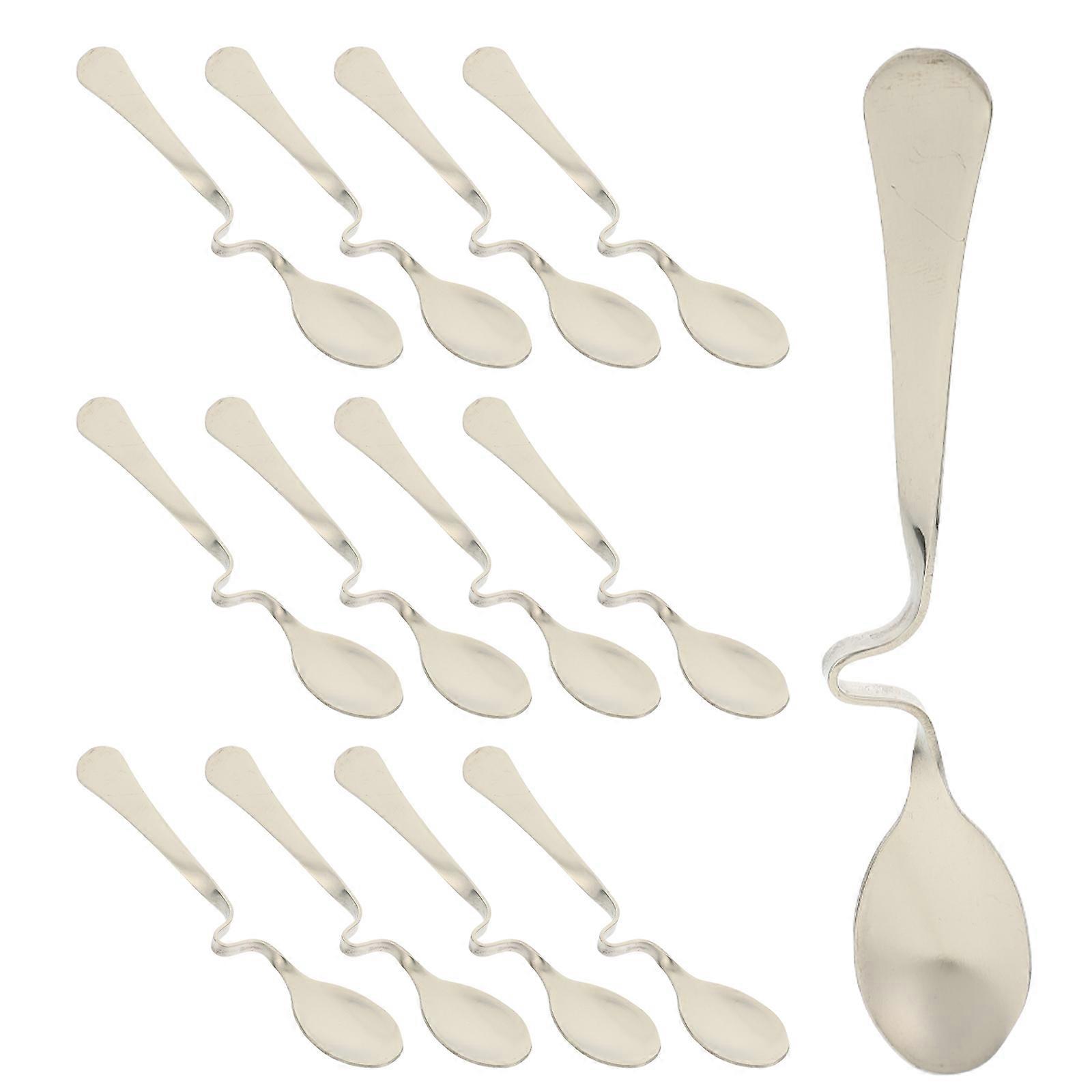 Stainless Steel Coffee Spoons 80 Pcs Practical Kitchen Utensils Curved Mixing Spoons For Cooking and Beverages