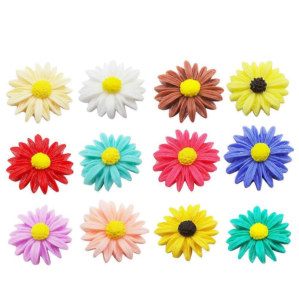 Assorted Color Resin Daisy Beads Flatback for Decoration 200Pcs Pack