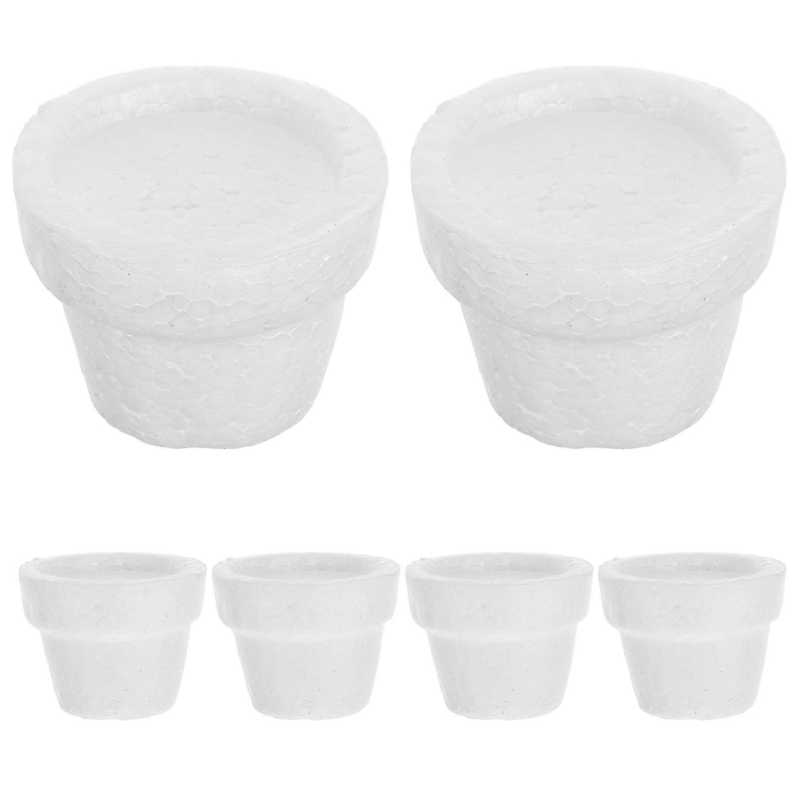 White Flowerpot Shaped Foam Balls for DIY Children's Art Projects 3Pcs
