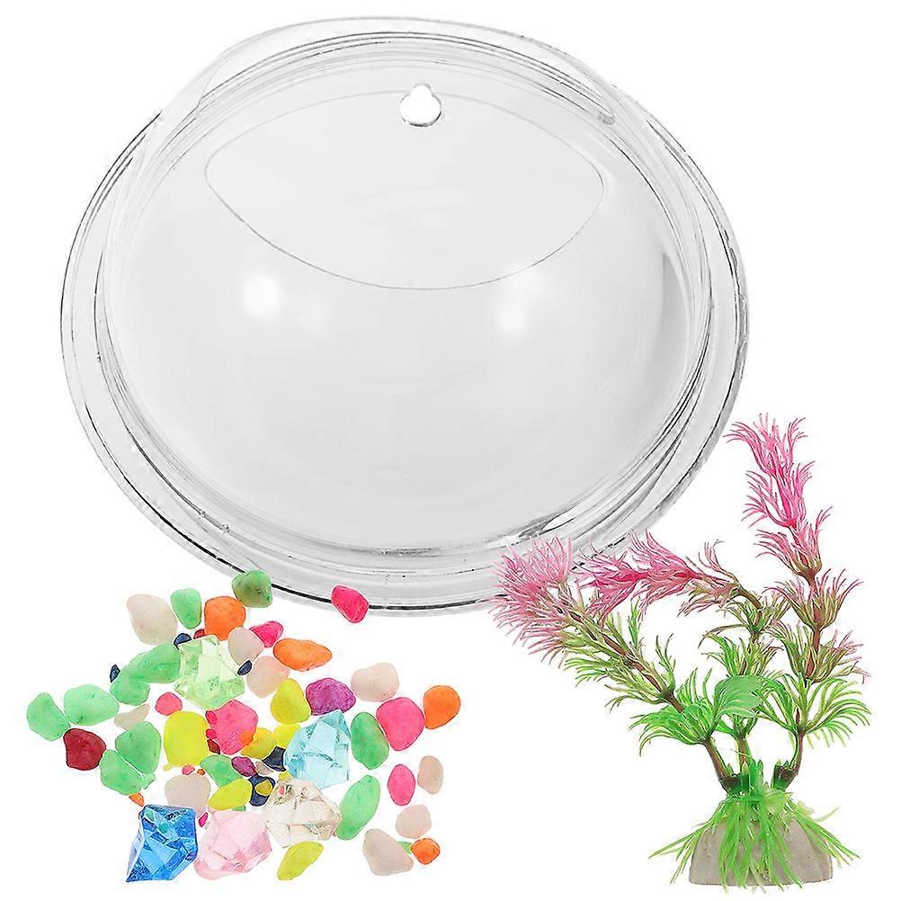 Multi Hydroponic Plant Container Wall-mounted Fish Tank Creative Design Office Decorative 4Pcs