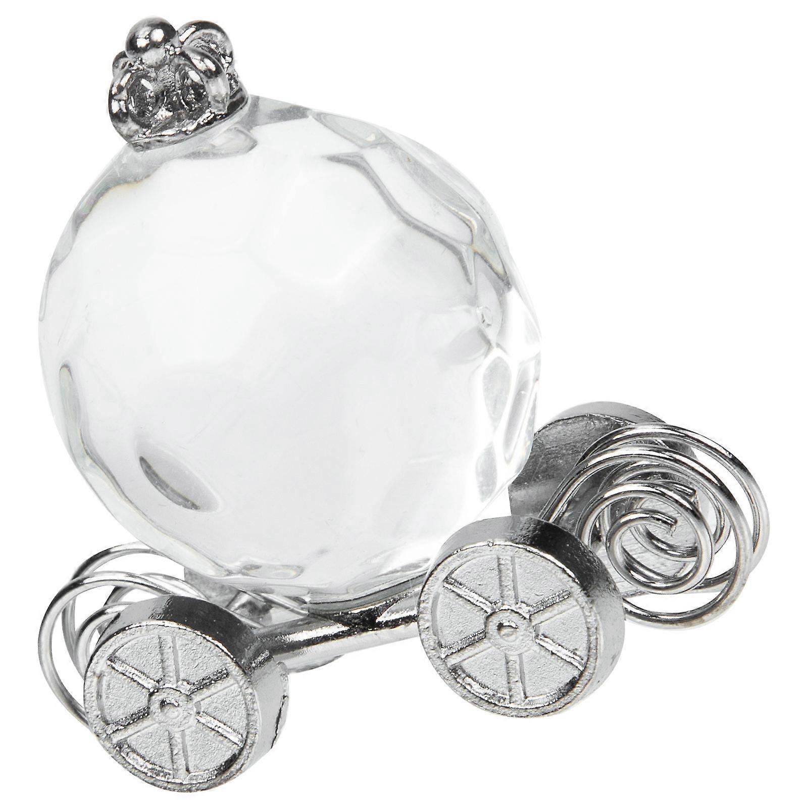 Desktop Ornament Silver Pumpkin Carriage for Decoration 2Pcs