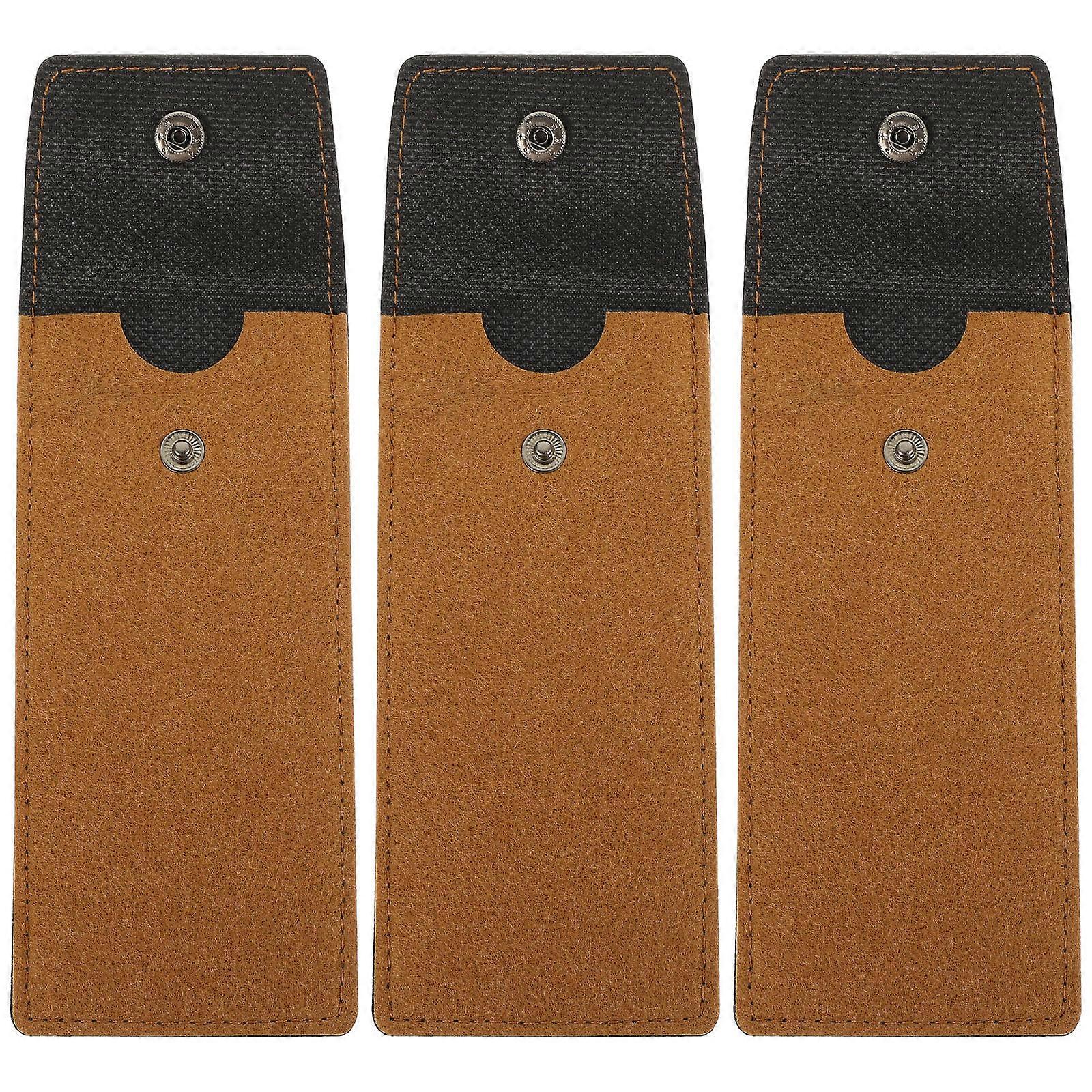 Felt Glasses Pouch for Storage Use 6Pcs Soft Eyeglasses Case Chocolate