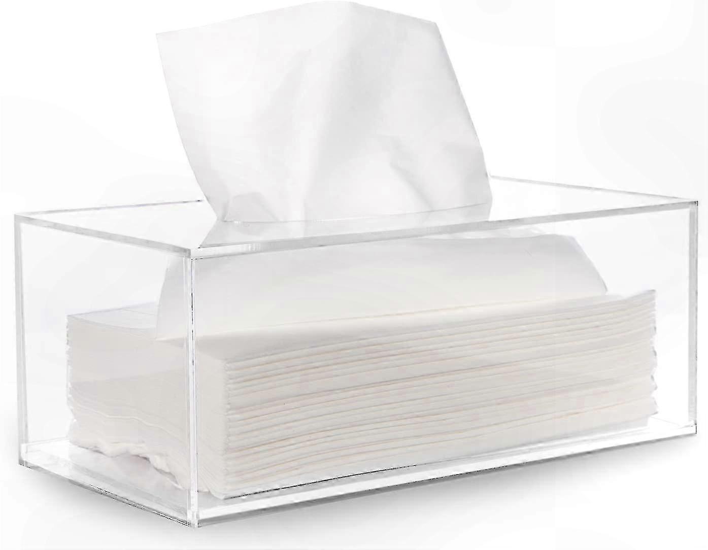 Acrylic Tissue Box Holder for Home Office Kitchen Rectangle Clear Dispenser
