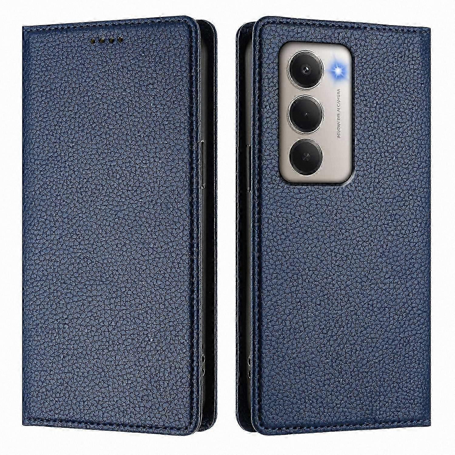 5G Wallet Case with RFID Blocking and Litchi Texture Leather for Mobile Phones