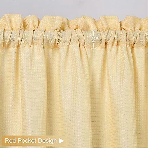 Etagenvorhänge, Waffelstruktur, kurzer Vorhang für Badezimmer, Fenster, Küche, Café, Vorhänge – 76,2 x 61 cm, Weiß, 2er-Set