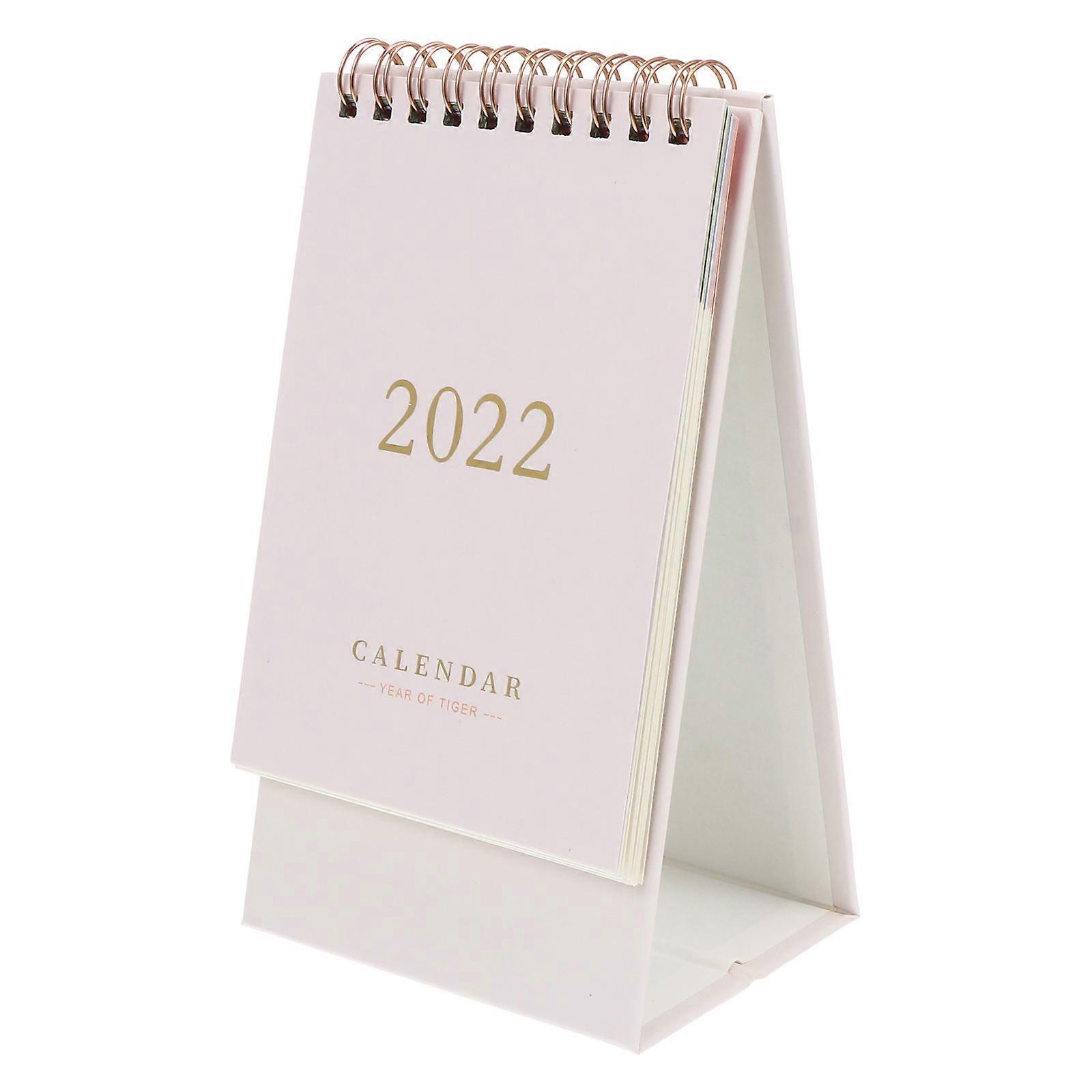 Simple Desk Calendar for Plans and Notes 5Pcs Beige Paper