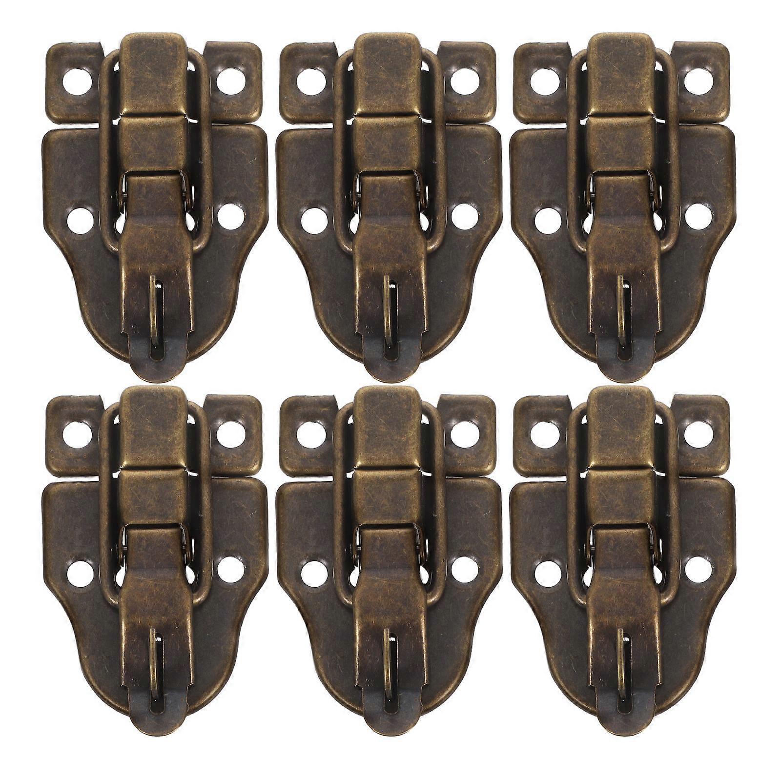 Latch Lock for Cabinet Securing Home Use Wooden Box Bronze 6Pcs