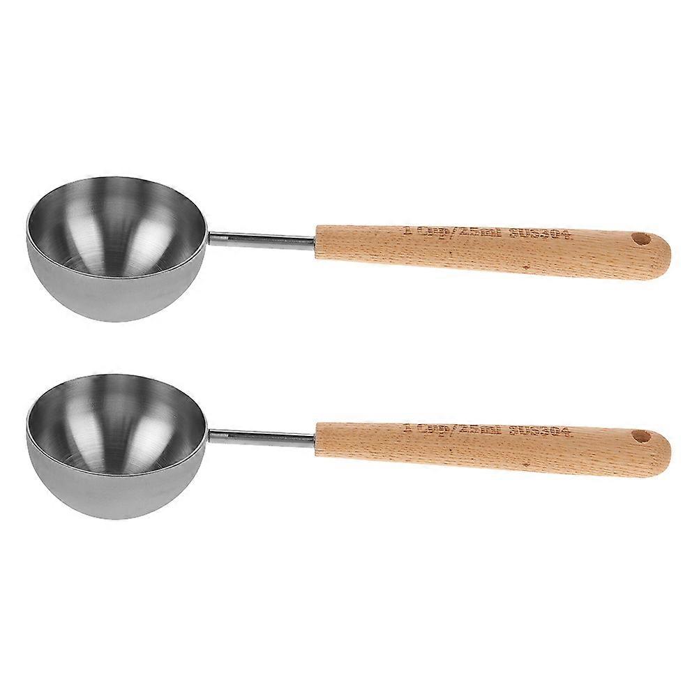 Multifunctional Coffee Spoon With Wooden Handle For Kitchen Cooking 8 Pcs Certified