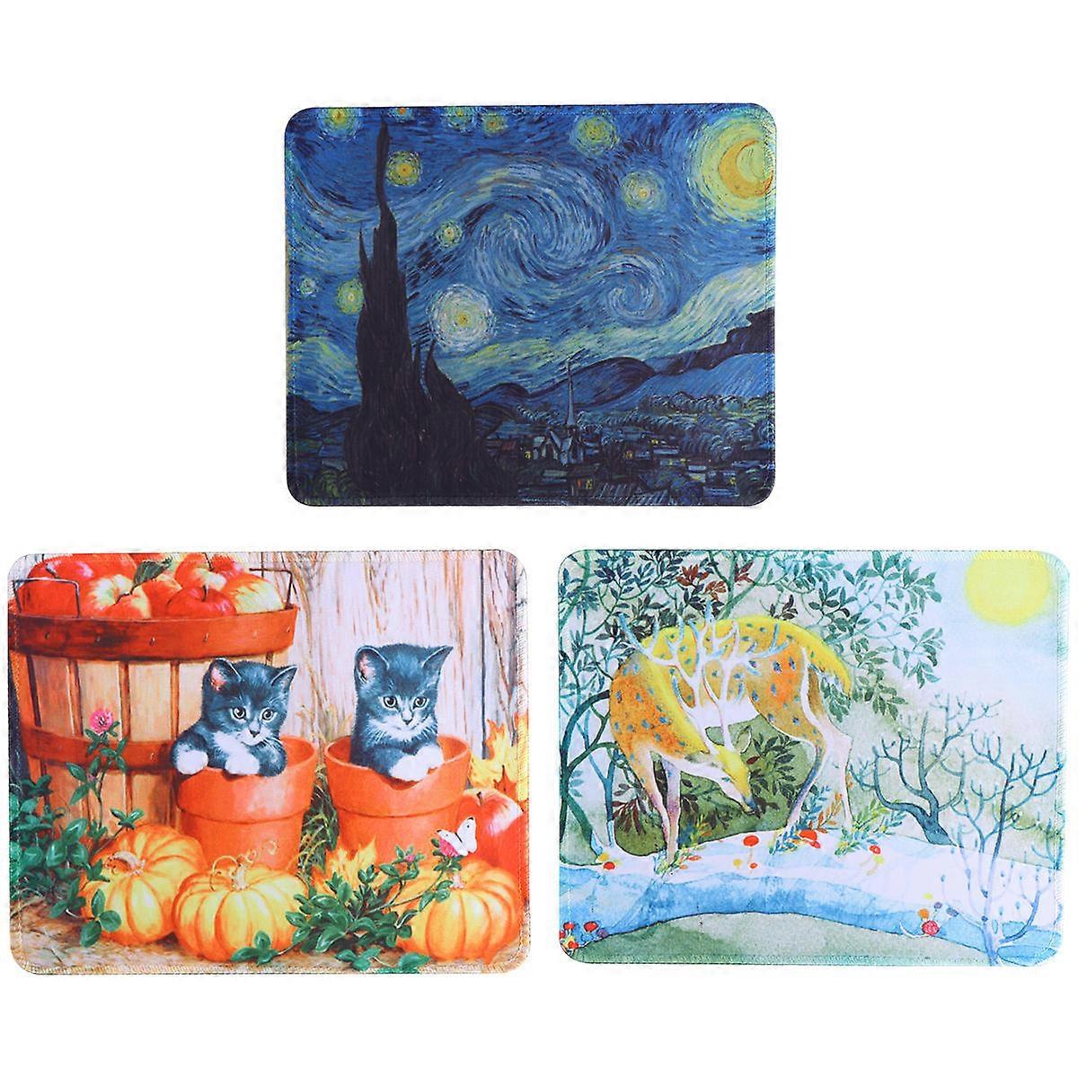 Gaming Mouse Pad Precise Fast Position Rubber Material Home Office 26X21X3CM 3Pcs