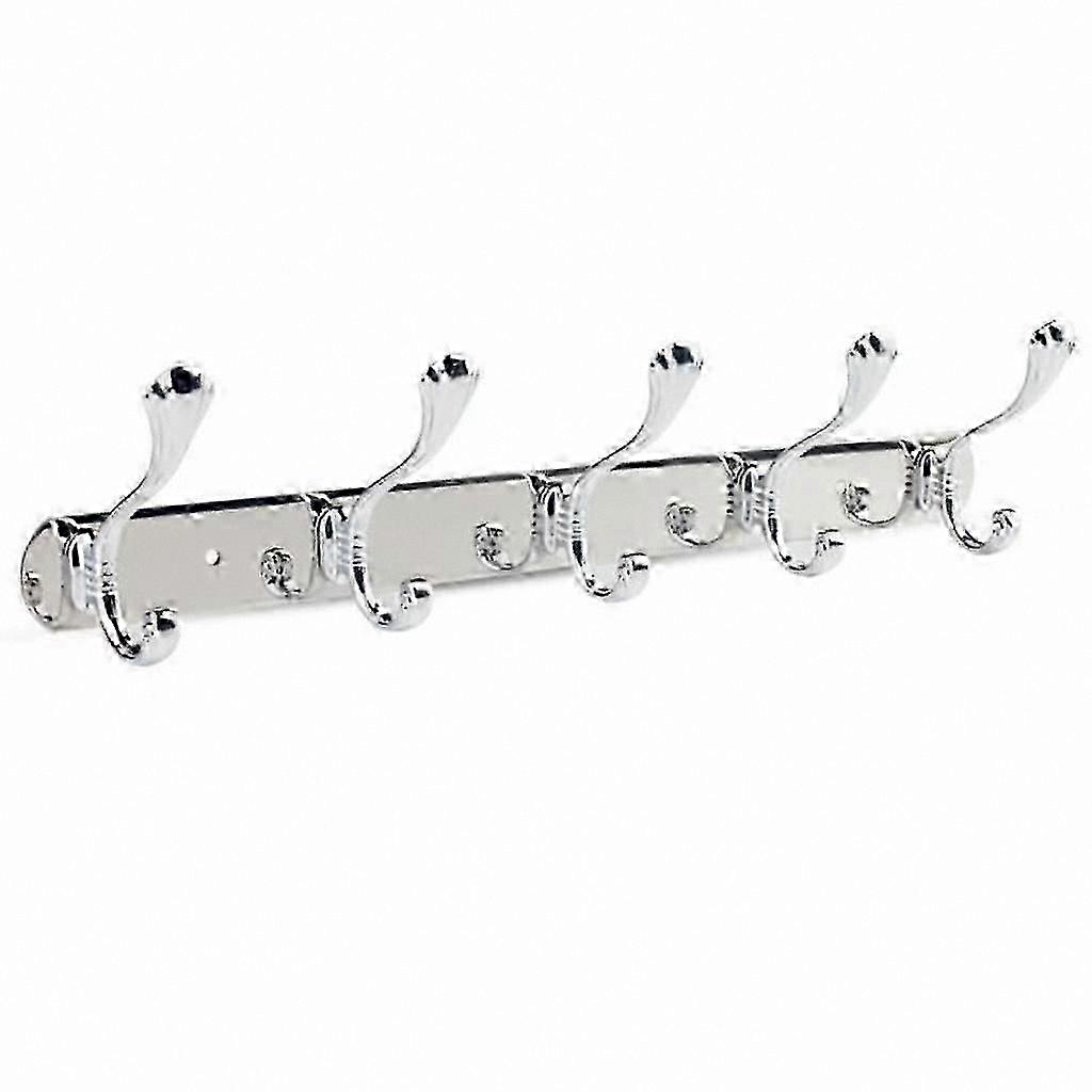 Durable 5-Hook Coat Rack, 45 x 13 cm, Stainless Steel Material for Wall Mounting