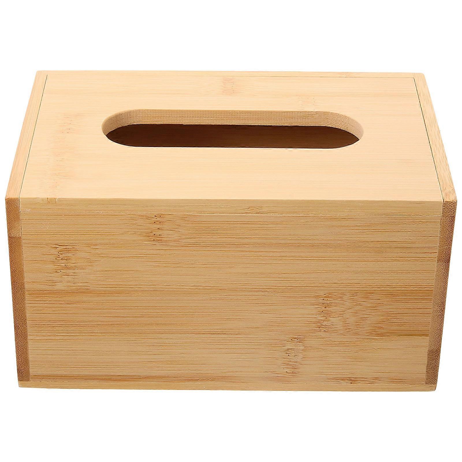 Household Tissue Storage Boxes Bamboo Cover for Storage Use 2Pcs Elegant