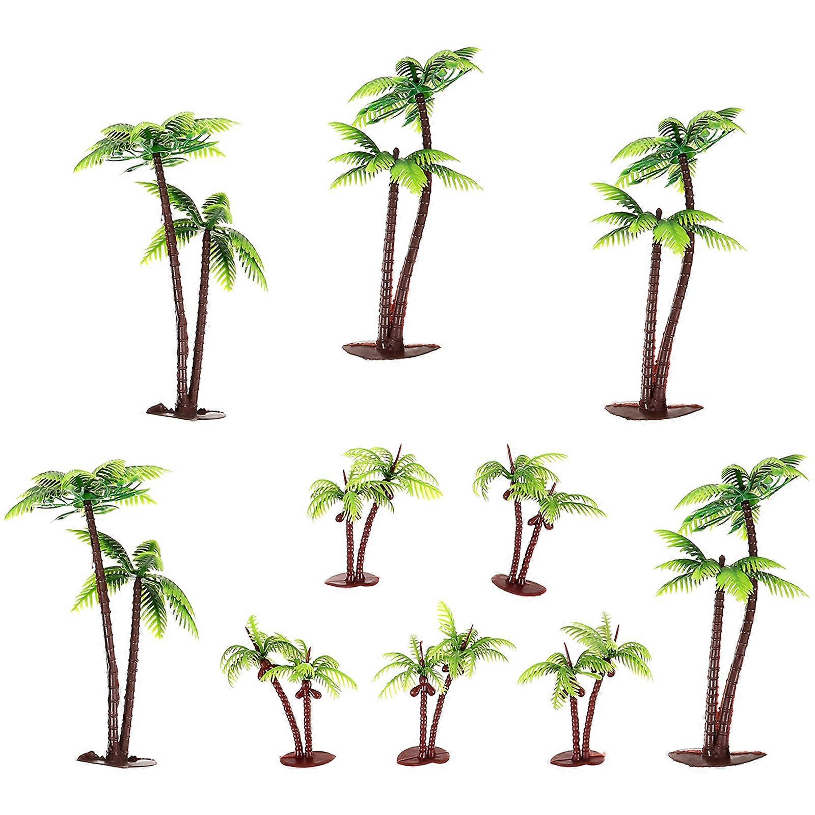 Artificial Palm Tree Decorative Palm Model Craft Enthusiasts Palm Tree Shape 7.00X2.50X1.80cm 10Pcs