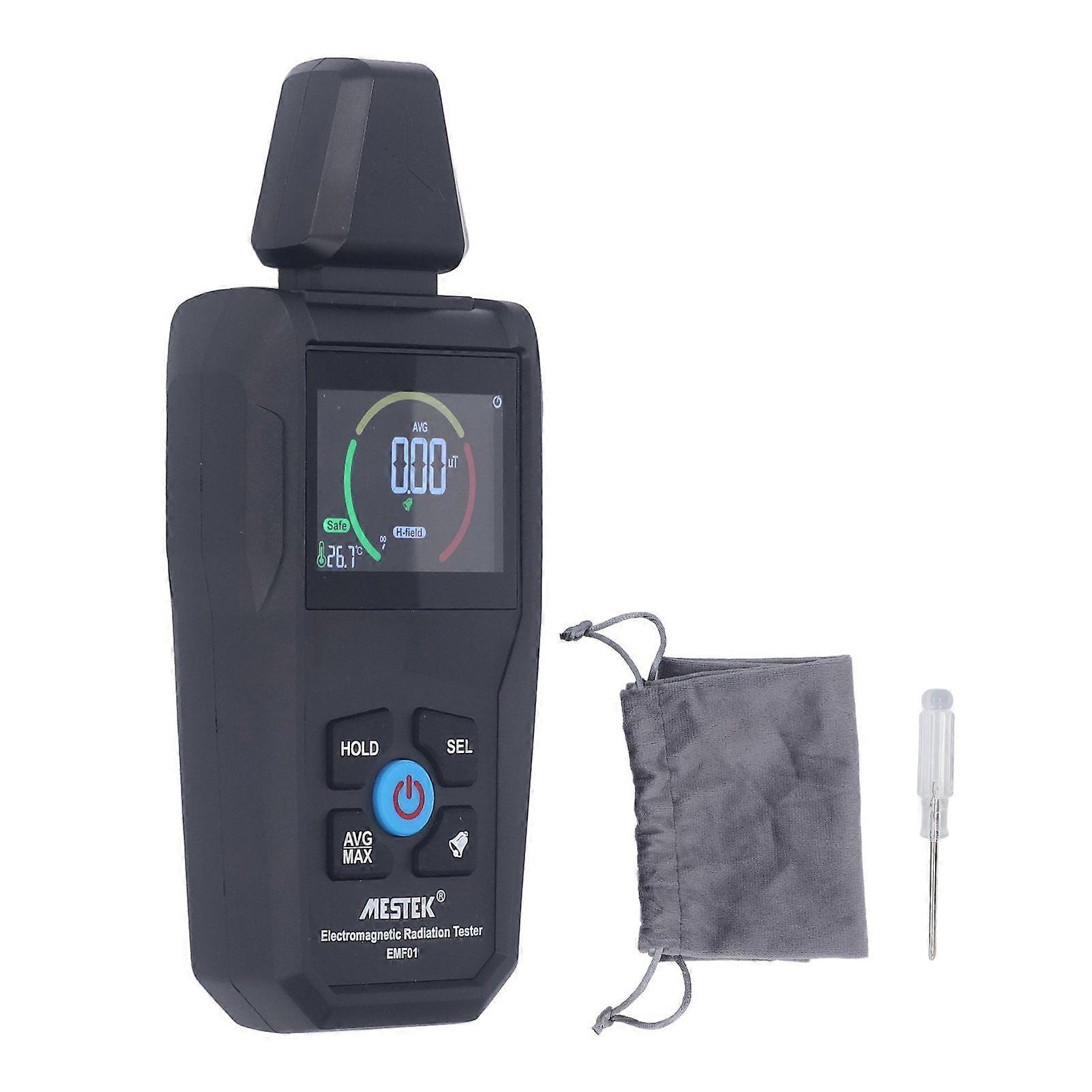 EMF Meter High Accuracy Sound Light Alarm LCD Backlit Display Electromagnetic Field Radiation Detector