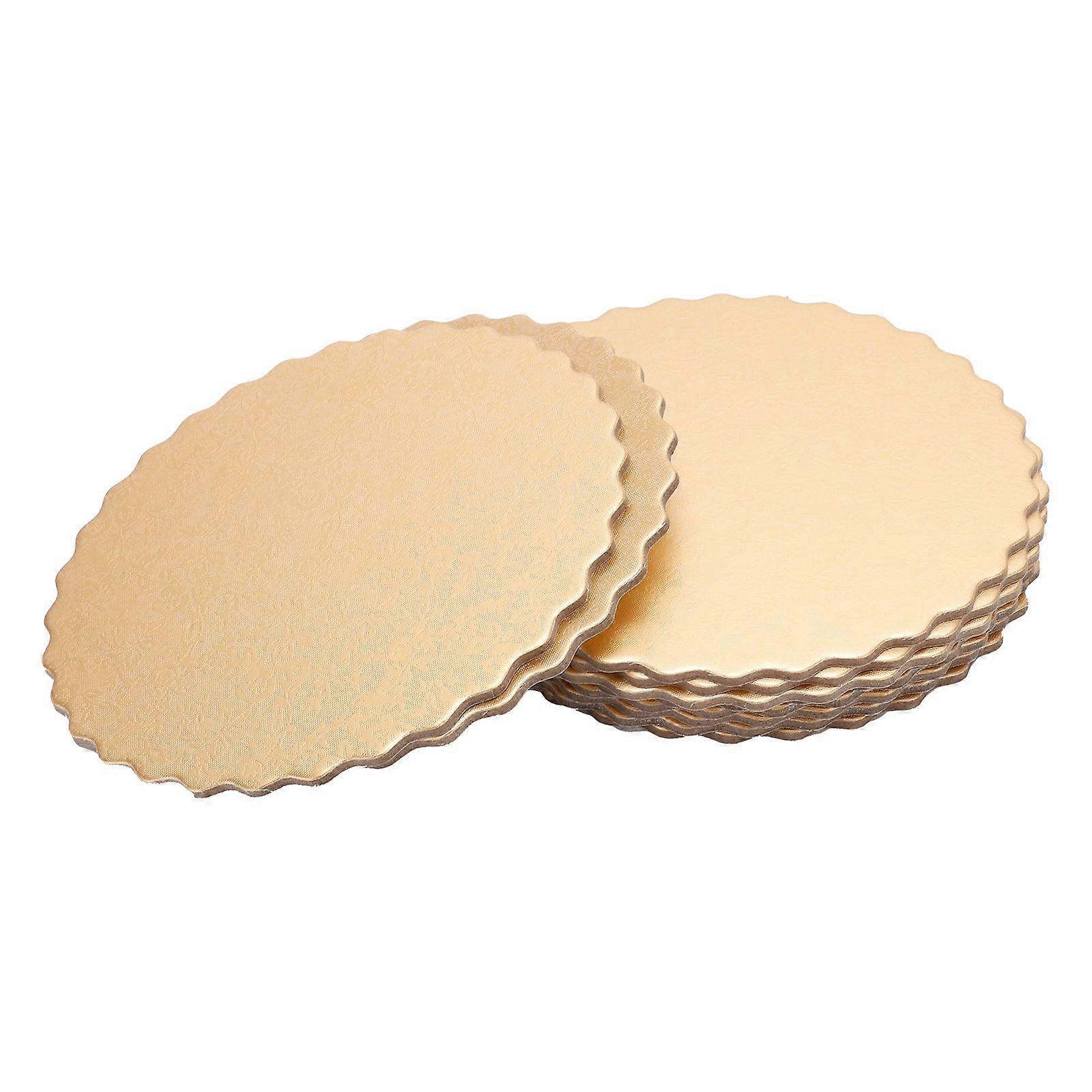 10PCS Double Sided Pattern Round Cake Boards Reusable Cake Trays for Wedding Birthday Party(12 pouces )