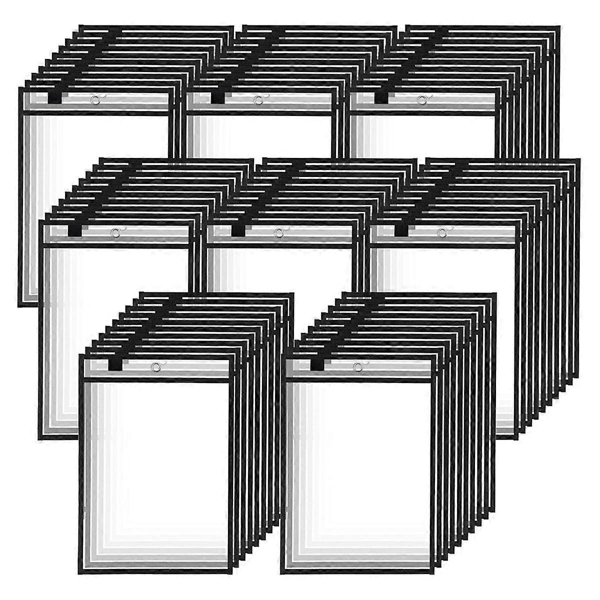 Packung mit 80 trocken abwischbaren Taschen, wiederverwendbarer Arbeitstickethalter