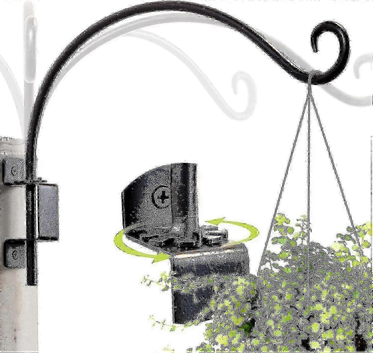 וו מזין קיר חיצוני עם תושבת מסתובבת למחזיק צמח ופנס פעמון רוח