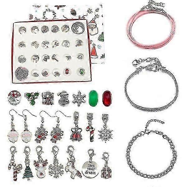 24 Tage Weihnachten Countdown Überraschung Blind Box, DIY Armband Überraschung Geschenkbox Geschenk Geschenk