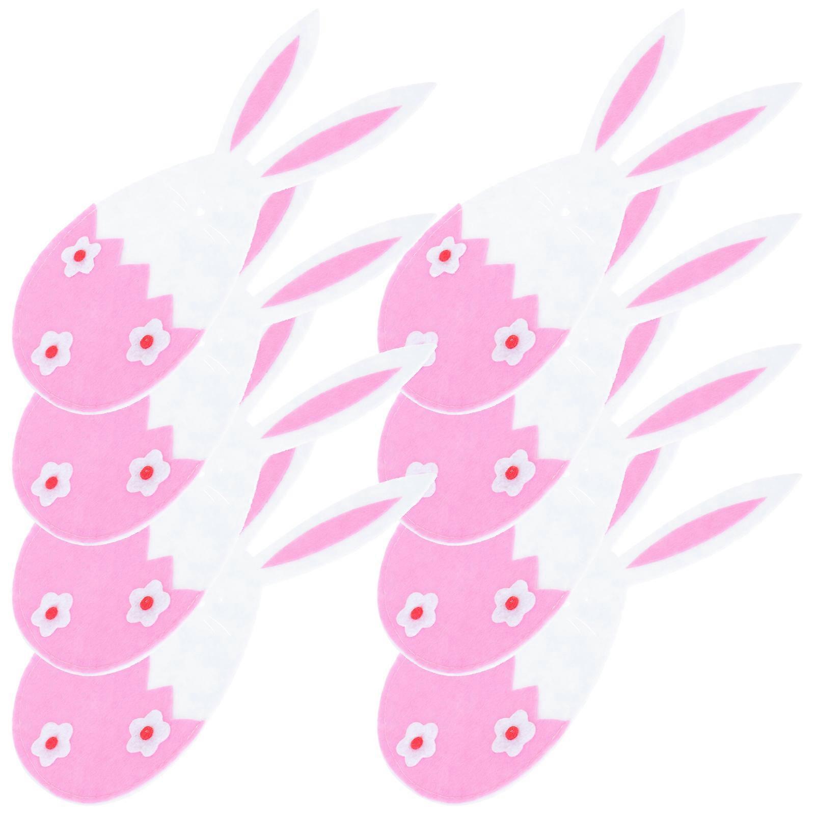 Easter Fork Cutter Bags with Rabbit Shape Cutlery Holder for 8Pcs Use