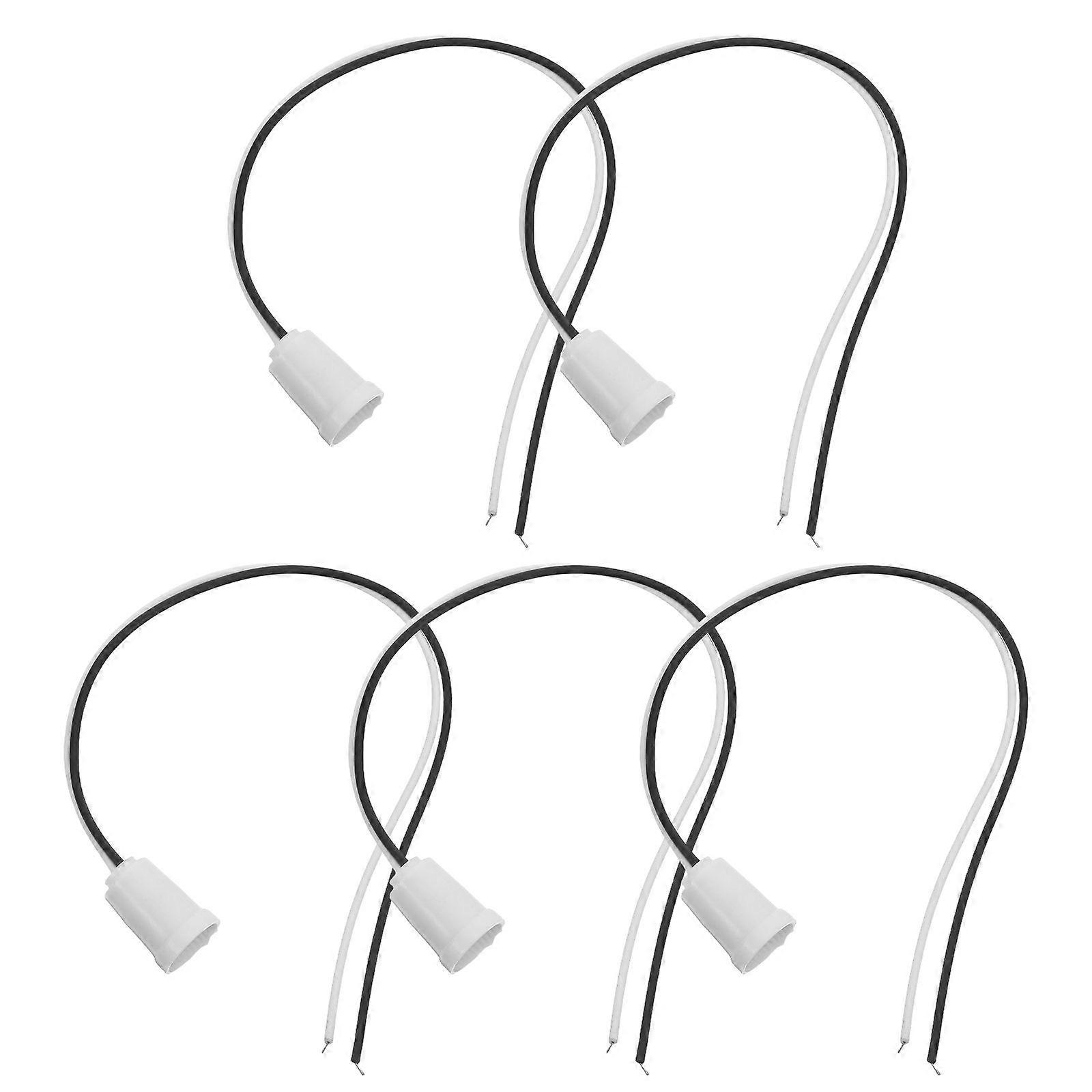 5pcs E12 Screw Light Socket - White Hanging Lamp Holder Bulb Base With Cord - Light Fixture Socket Screw Fitting For Office Garden Party Replacement