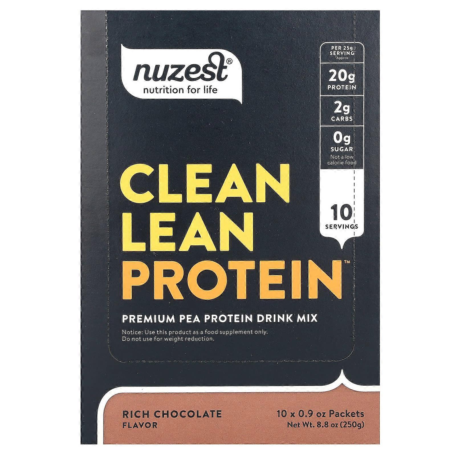 Clean Lean Protein, Rich Chocolate, 10 Packets, 0.9 oz (25 g) Each