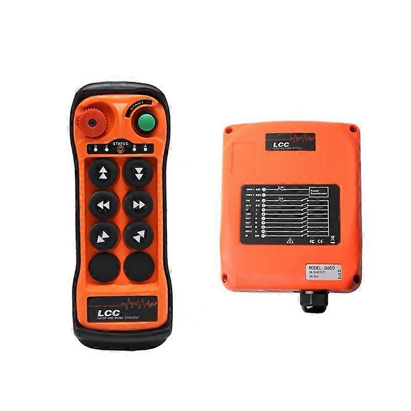Wireless Crane Remote 6-button, Industrial Radio Crane Control, Overhead Crane, Single-speed, 2t 1r, Ac/dc 36-450v