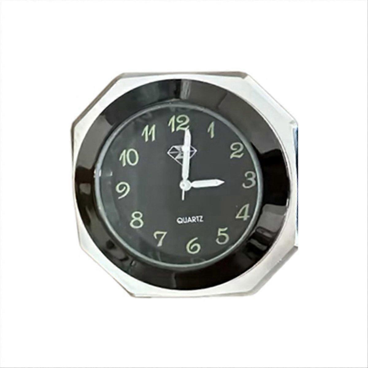 Motorcycle Clock Waterproof Mount Quartz Clock Watch Black Silver