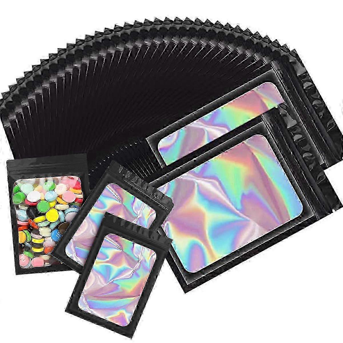 100pcs laser color ziplock bag - black 7*10