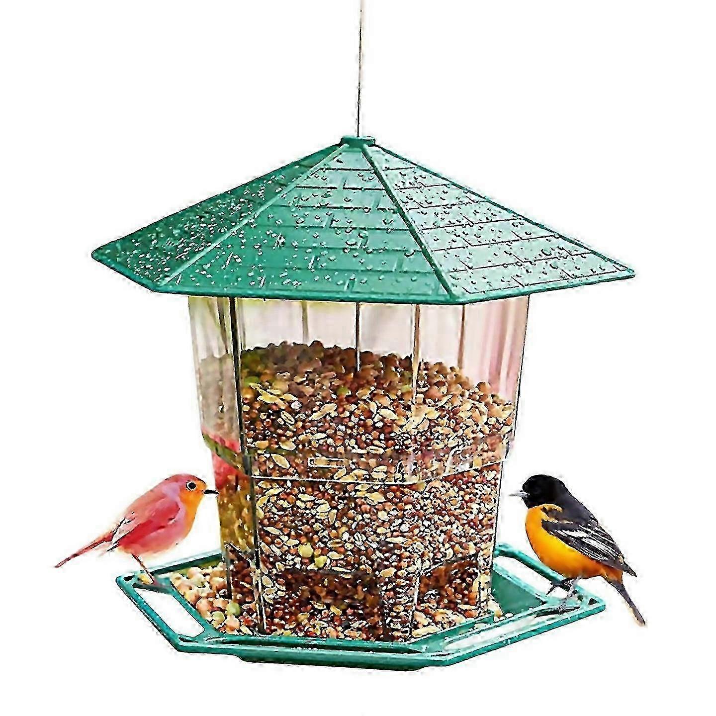 Foldable Bird Feeder with Large Capacity & Waterproof Feeding Station for Backyard - For Wild Birds