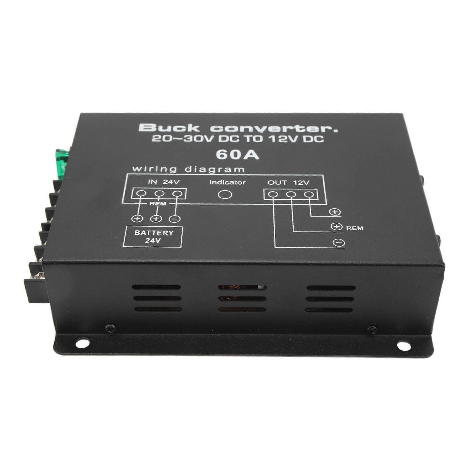 60A power converter for car fridges - DC 24V to 12V with safety features