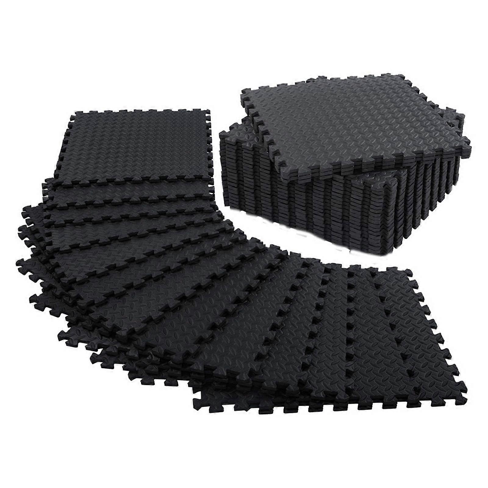 12 Pack Floor Exercise Mat for Home Gym or Floor Padding black
