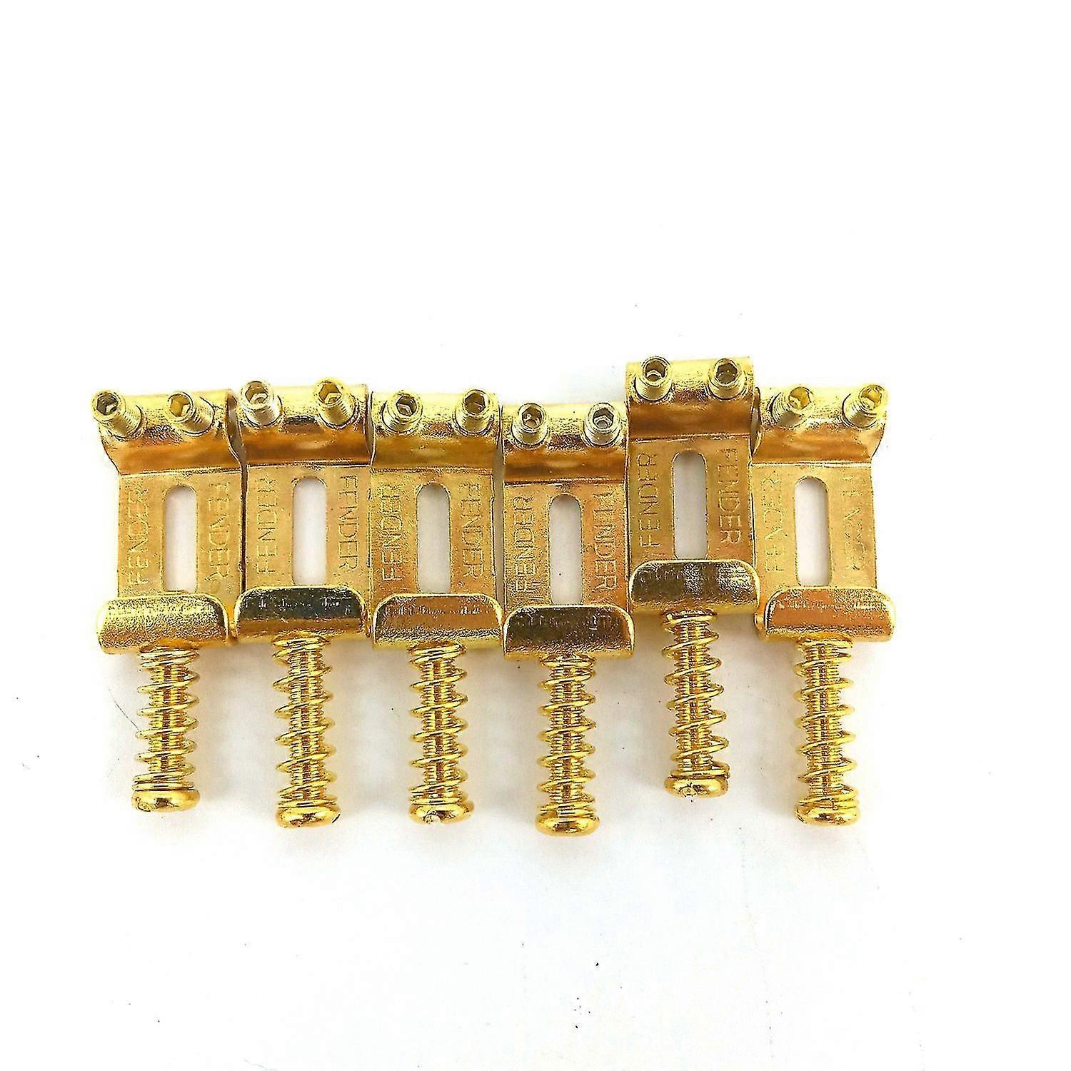 6 Roller Bridge Pull String Code Guitare électrique Selle pour Accessoires de guitare électrique Or (haoyi